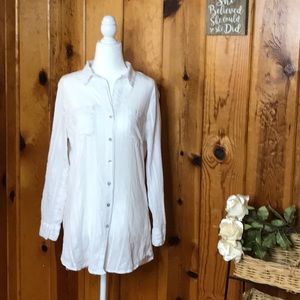 4our dreamers Long sleeve white button down size m